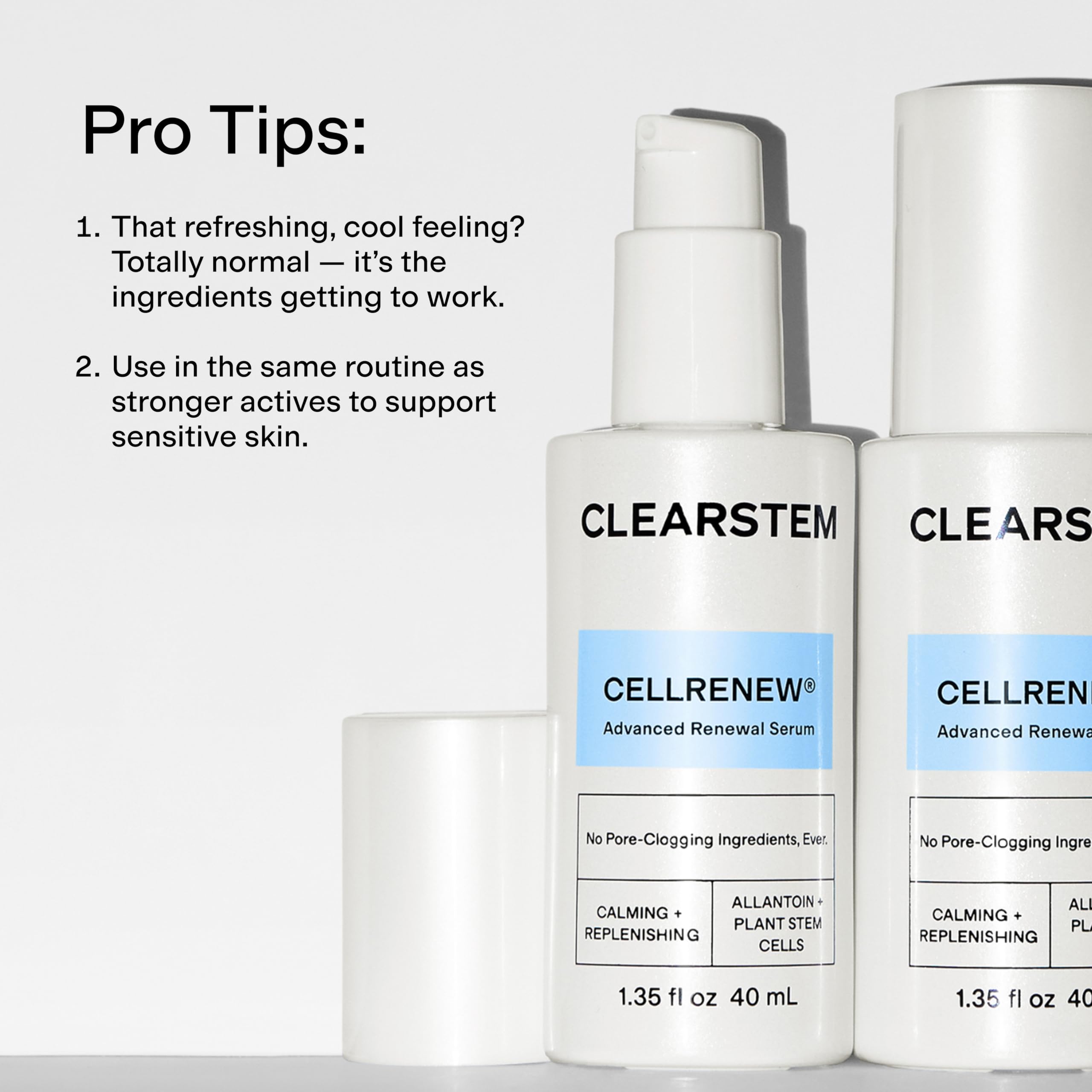 CLEARSTEM used on neck and lips to show multi-area benefit