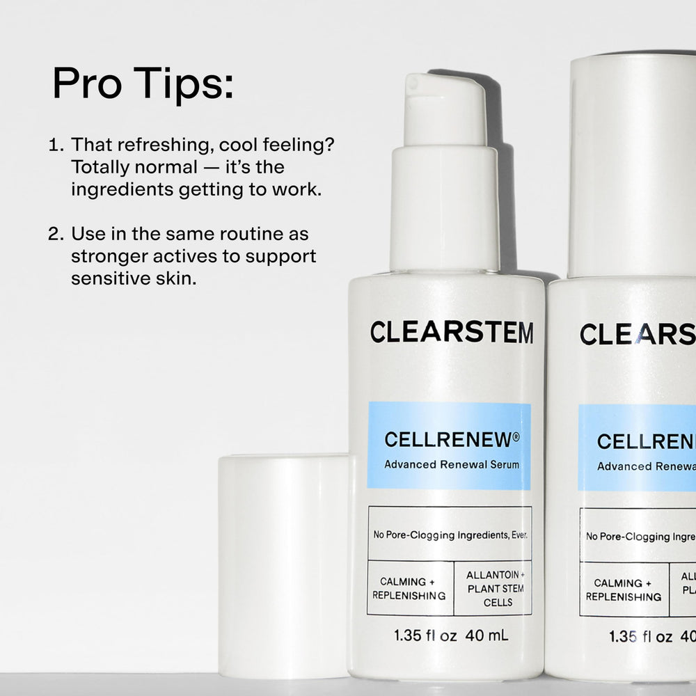 CLEARSTEM used on neck and lips to show multi-area benefit