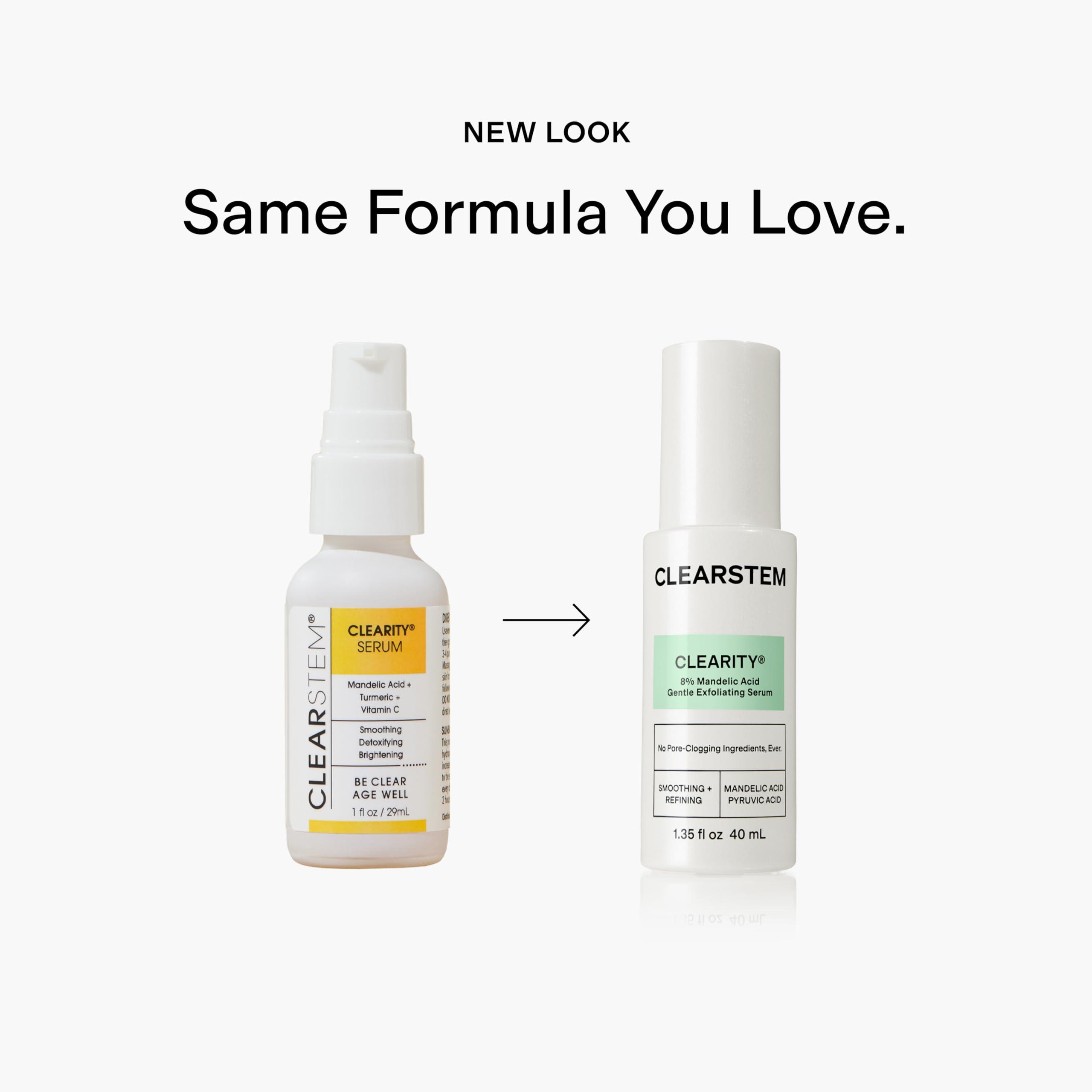 CLEARSTEM box and bottle flatlay emphasizing clean formula and clarity benefit