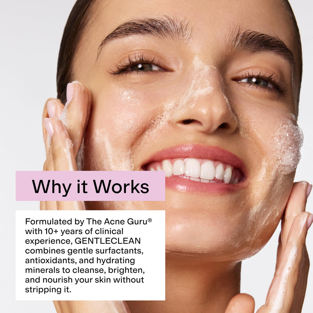 CLEARSTEM applying cleanser to face for makeup removal