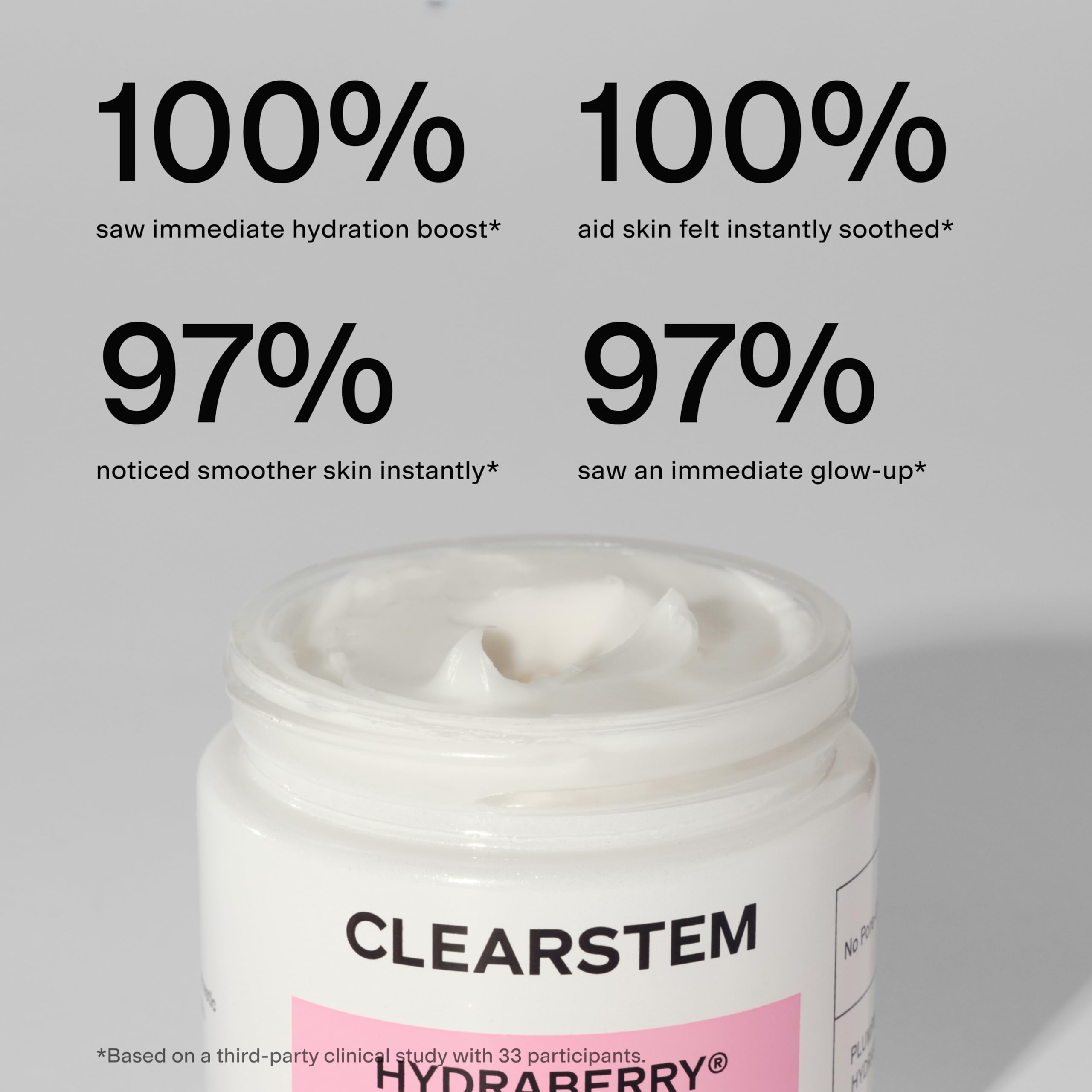 CLEARSTEM finger applying mask demonstrating easy spreadability and barrier support
