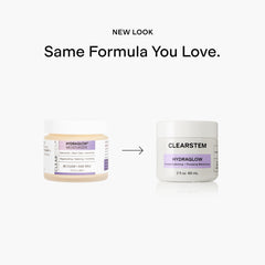 CLEARSTEM HYDRAGLOW on bathroom shelf in lifestyle scene showing daily routine benefit
