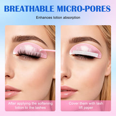 ClearYue strip placed on silicone shield demonstrating secure lash placement