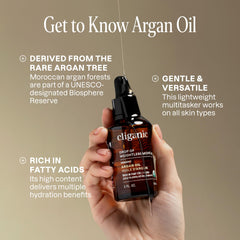 Cliganic argan oil dispensing from dropper for precise, waste-free use