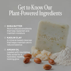 Cliganic bars producing gentle lather that cleanses and moisturizes skin