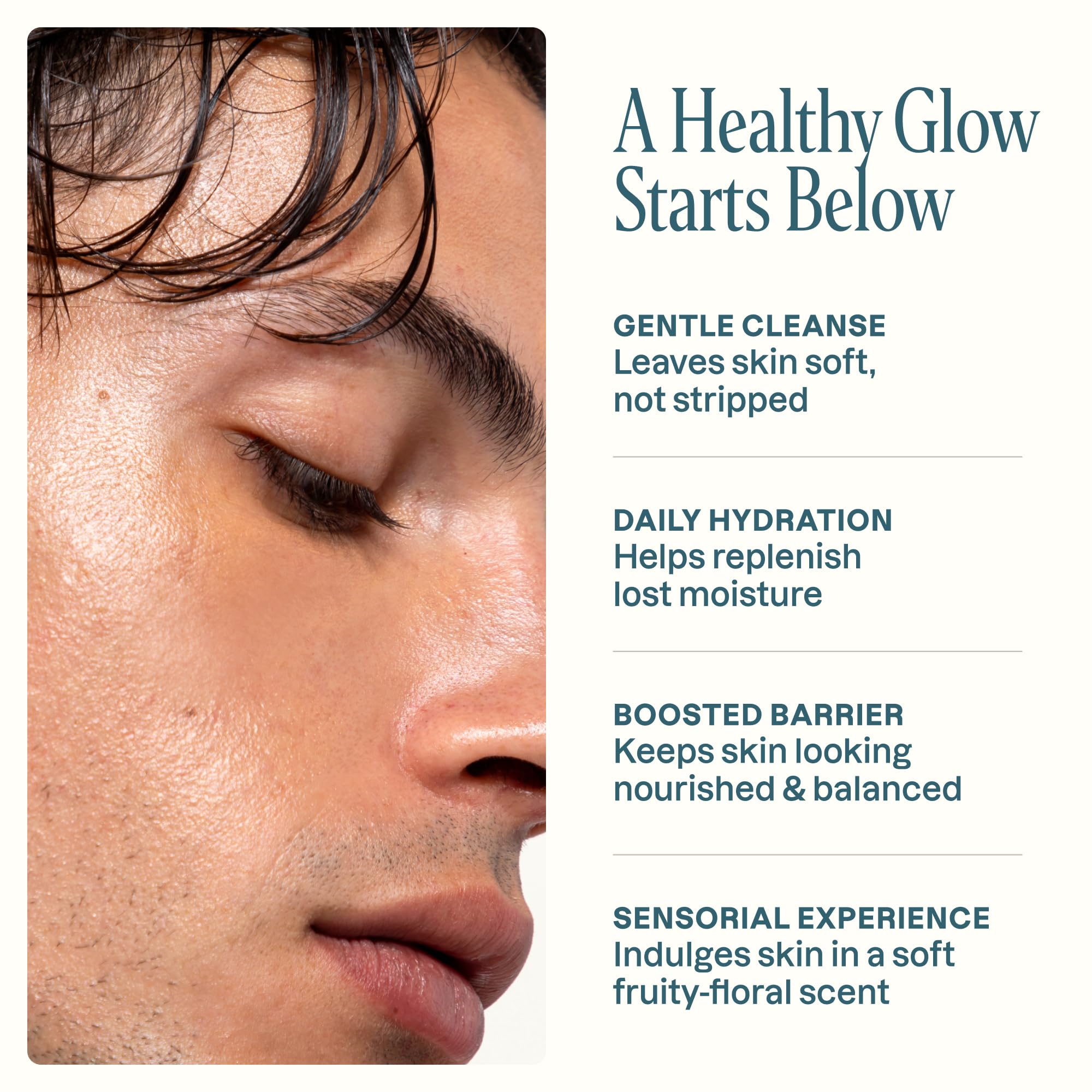 Cliganic cleanser staged in bathroom setting suggesting everyday routine comfort