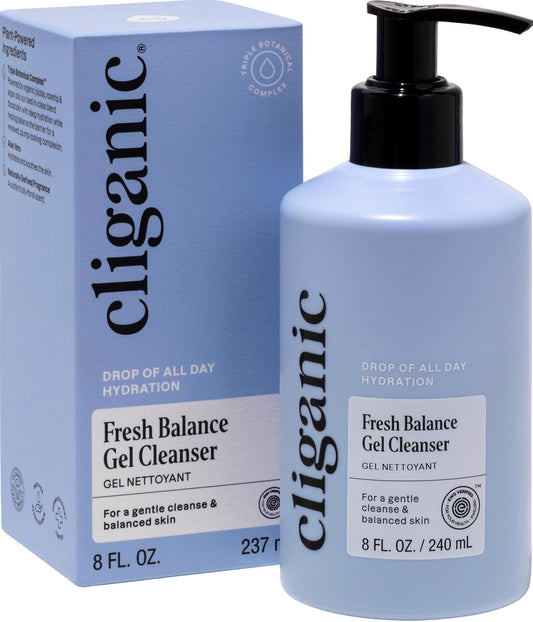 Cliganic front packaging showing cleanser and brand, clear branding benefit