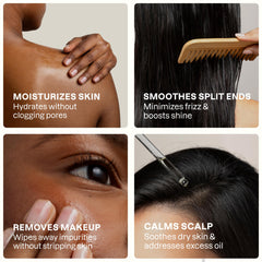 Cliganic jojoba oil smoothing hair ends to reduce frizz and shine