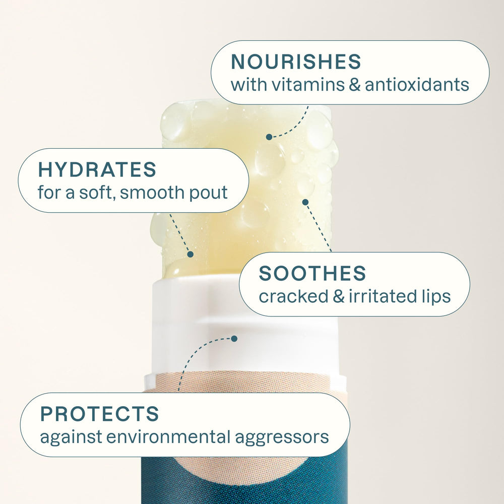 Person using Cliganic balm outdoors for instant lip relief and protection