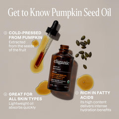Cliganic oil pouring from dropper highlighting texture and absorption benefit