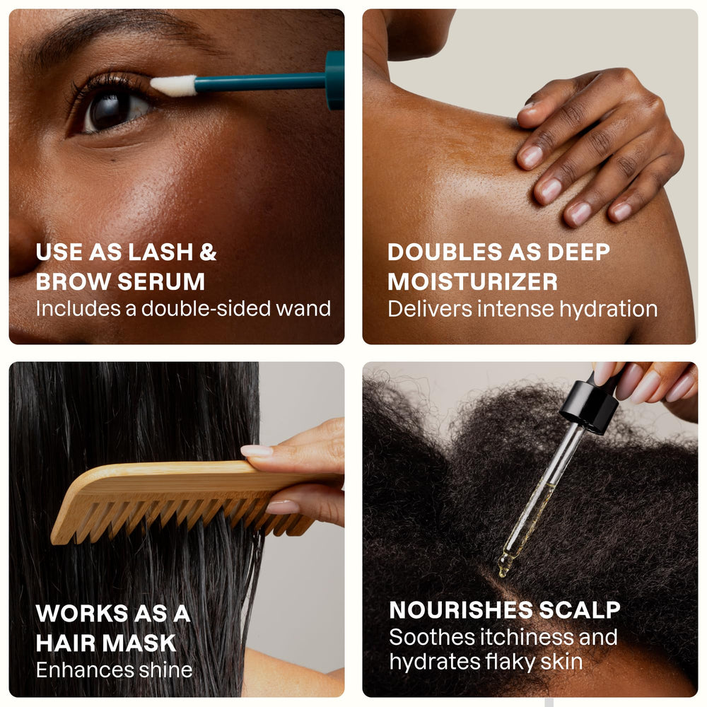 Cliganic castor oil texture close-up showing smooth, cold-pressed consistency