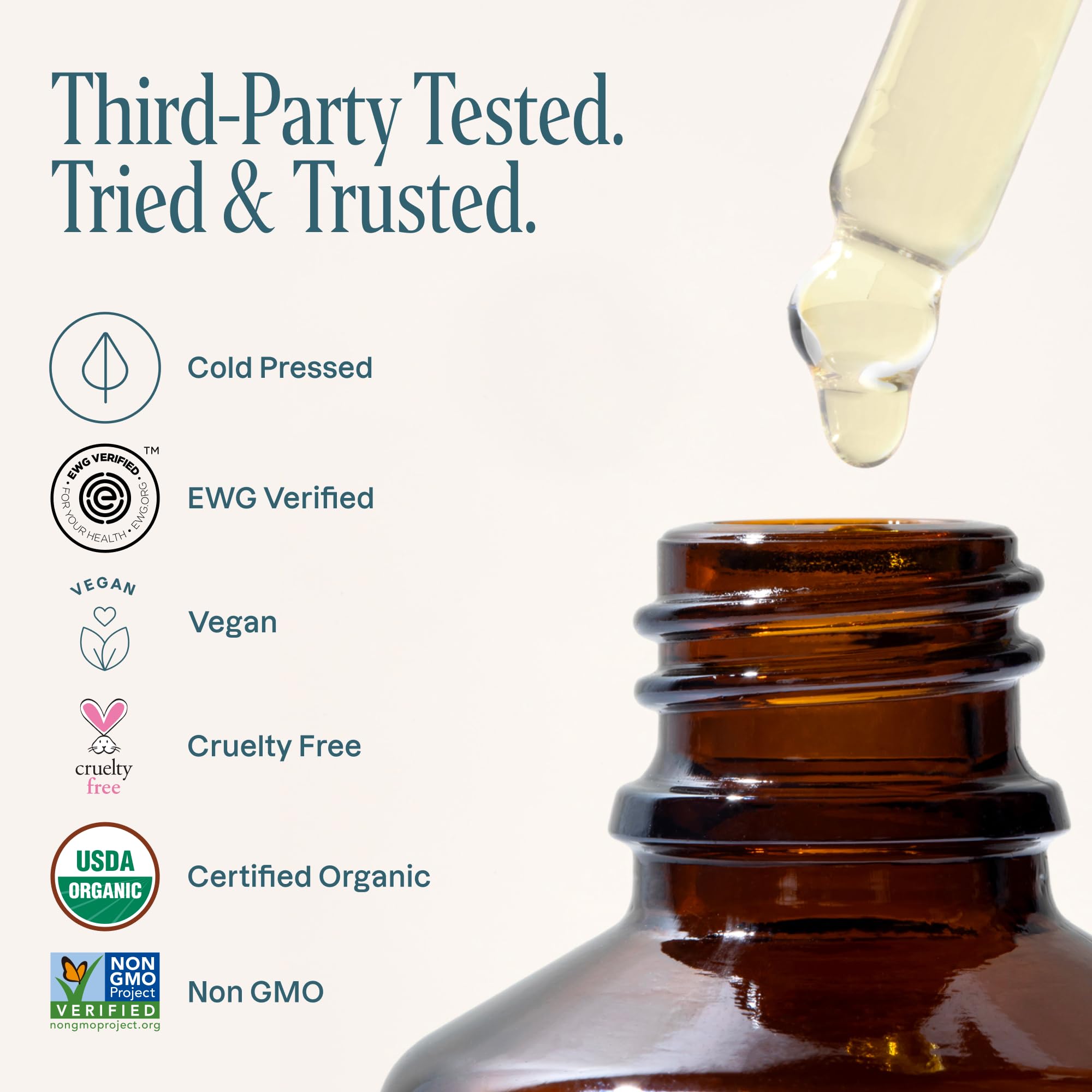 Cliganic oil applied to scalp demonstrating nourishment and conditioning