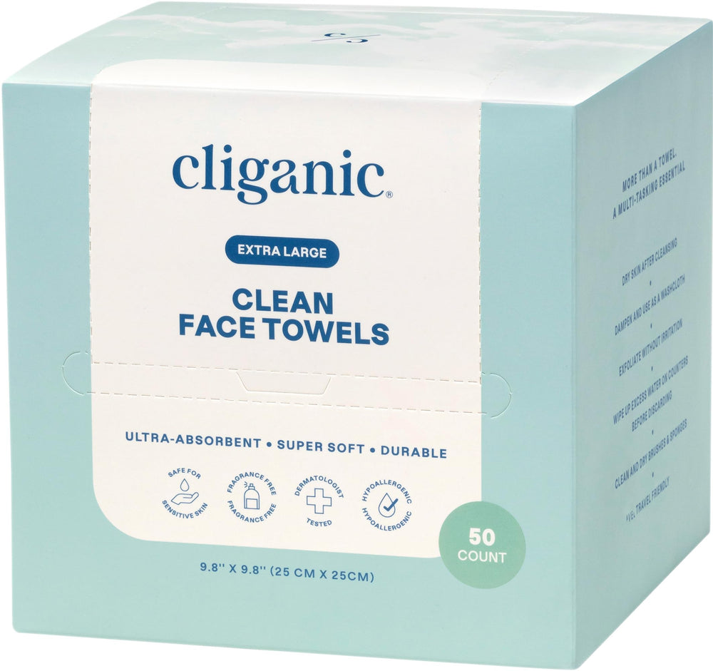 Cliganic stacked towels displaying quantity and ready-to-use convenience benefit