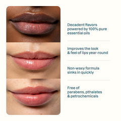Cliganic balm being applied to lips, provides instant softening and comfort