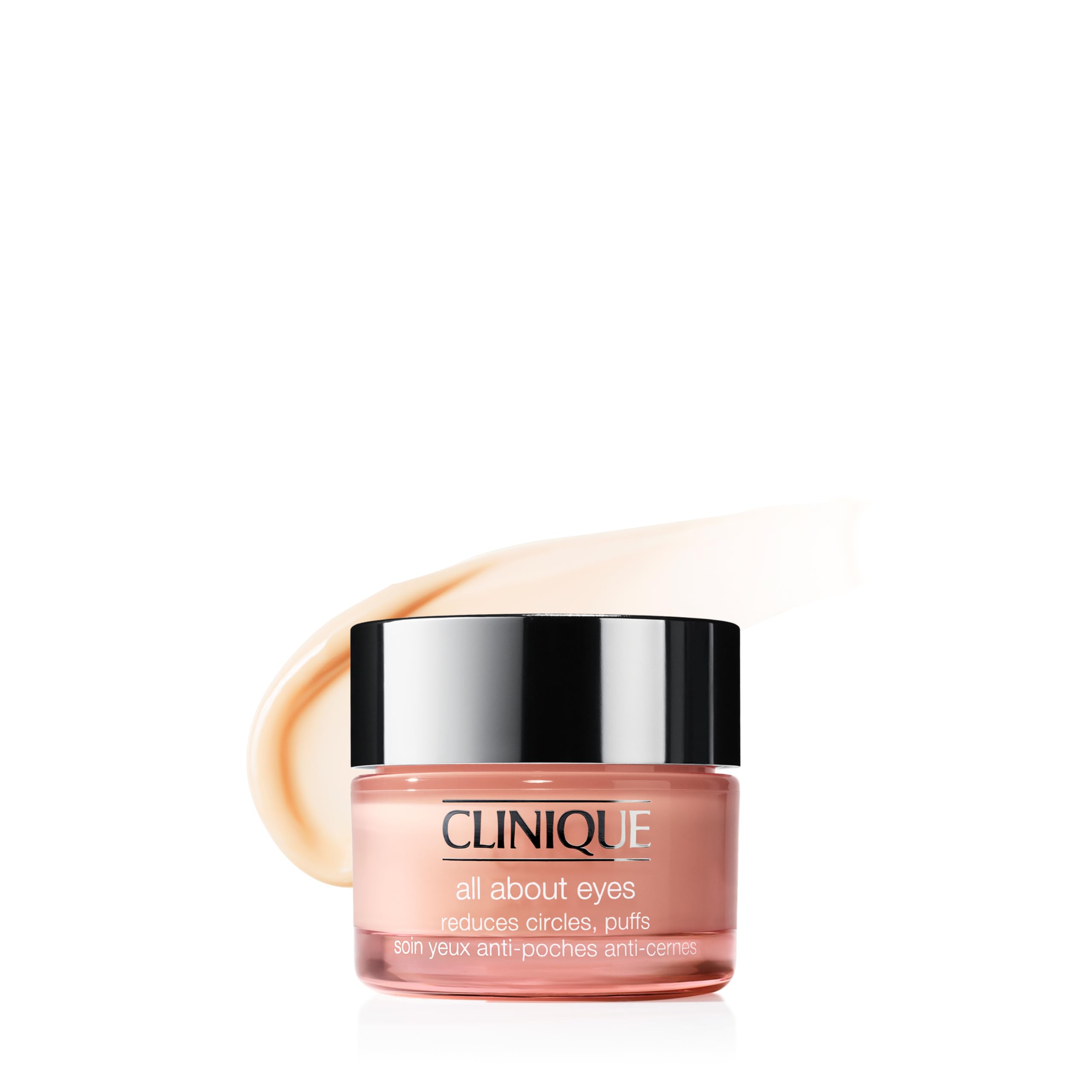 Clinique jar front view showing lightweight eye cream and brightening benefit