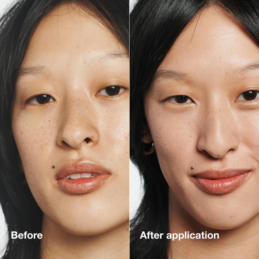 Clinique application on skin with blended finish demonstrating natural coverage benefit