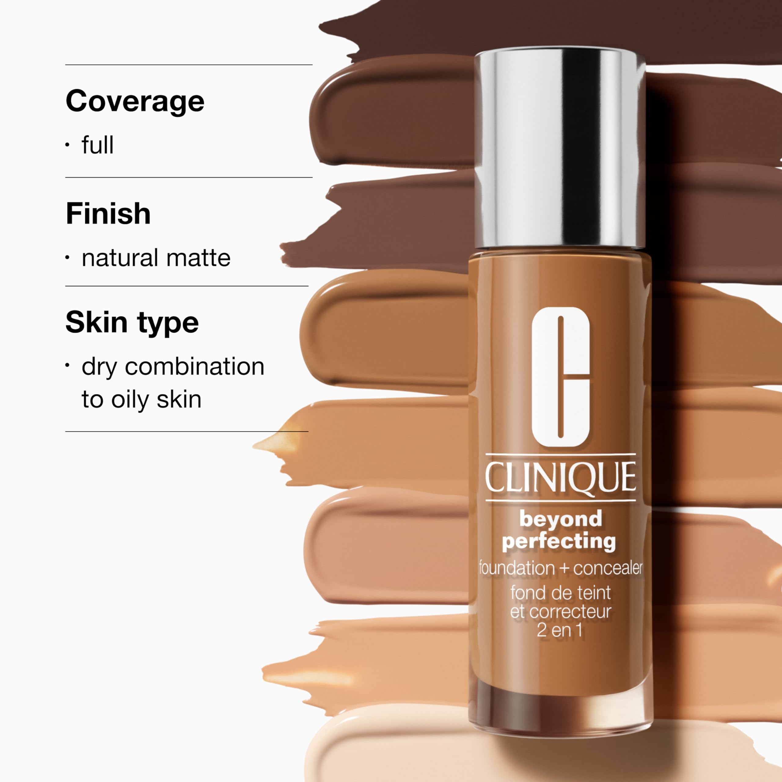 Clinique application with sponge showing seamless blend and buildable coverage