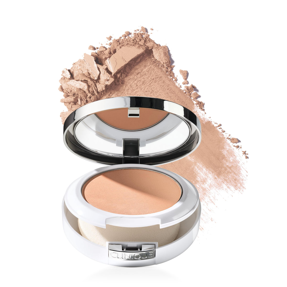 Clinique compact front view showing shade Ivory and portable coverage benefit