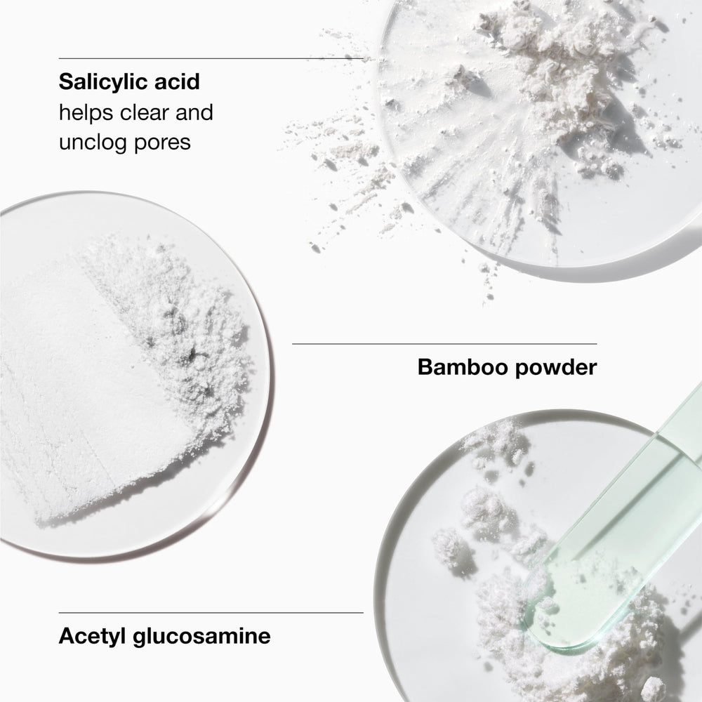Clinique product applied to nose area showing targeted use to loosen blackheads