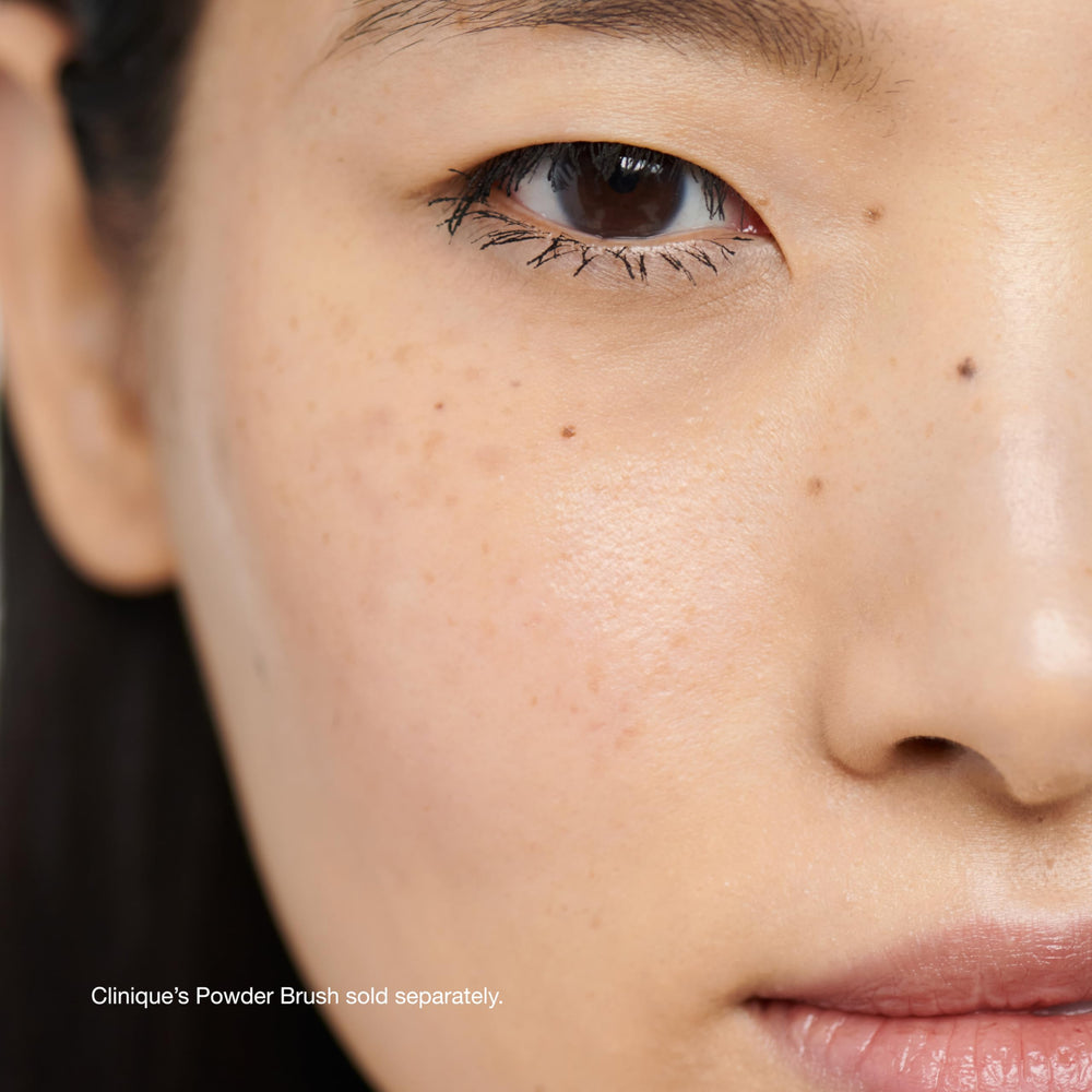 Clinique powder texture close-up highlighting superfine silky particles for smooth finish