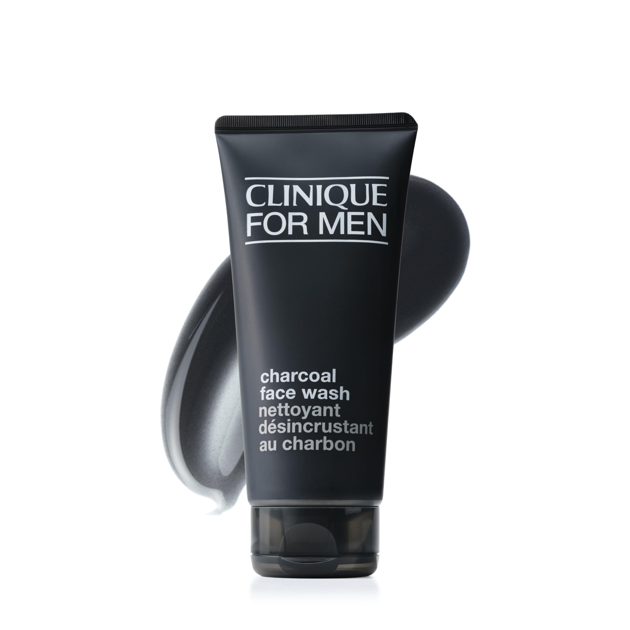 Clinique charcoal face wash front packaging shows clean design and clarity benefit