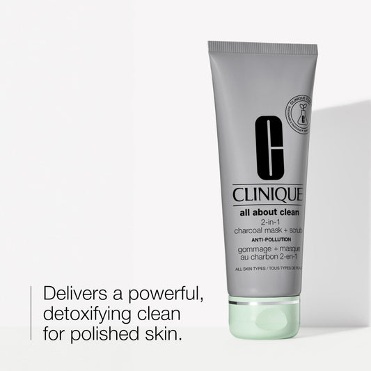 Clinique charcoal mask texture close-up showing bamboo charcoal particles