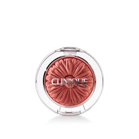 Clinique Cheek Pop front compact showing shade and compact design benefit: easy travel