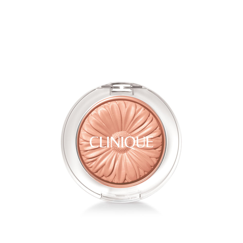 Clinique Cheek Pop compact front view showing sleek packaging and portable design benefit
