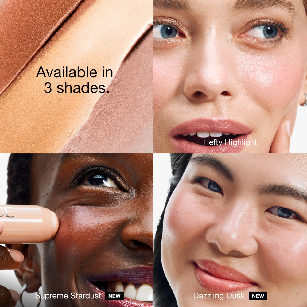 Clinique Chubby Stick being applied to cheekbone for instant radiance and easy blending