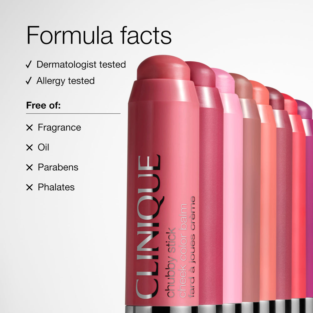 Clinique Chubby Stick on a vanity shelf in lifestyle scene suggesting daily use