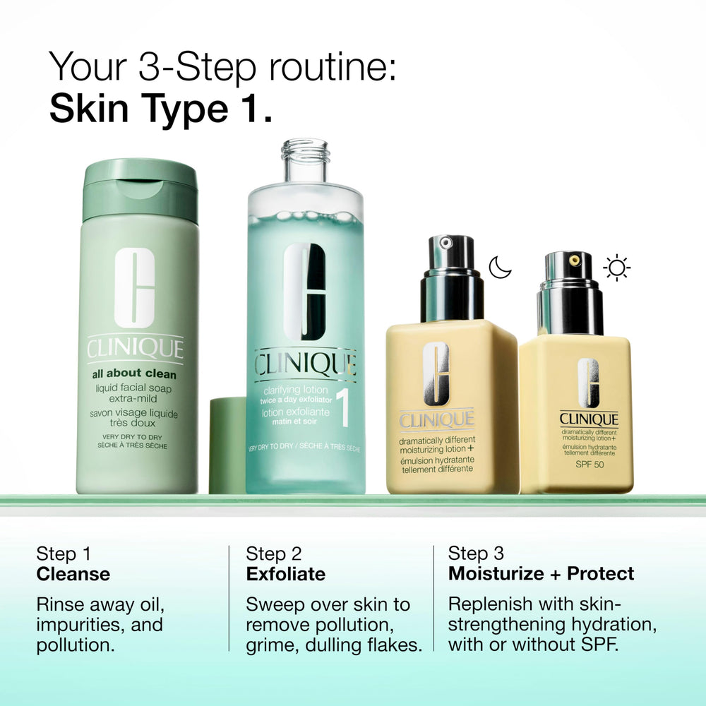 Close-up of Clinique Clarifying Lotion 1 cap and pour spout for controlled dispensing