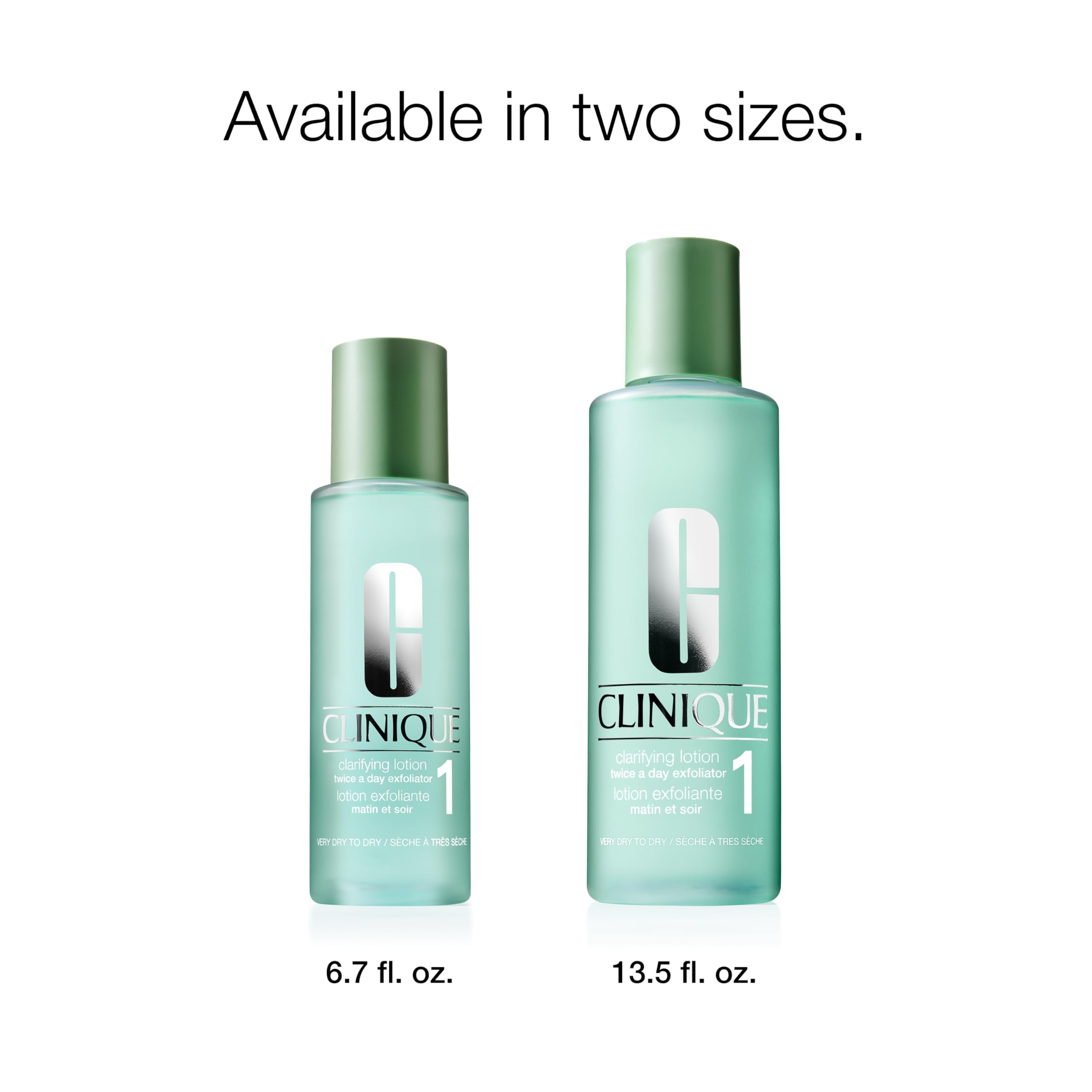 Clinique Clarifying Lotion 1 staged with cleanser and moisturizer in three-step set