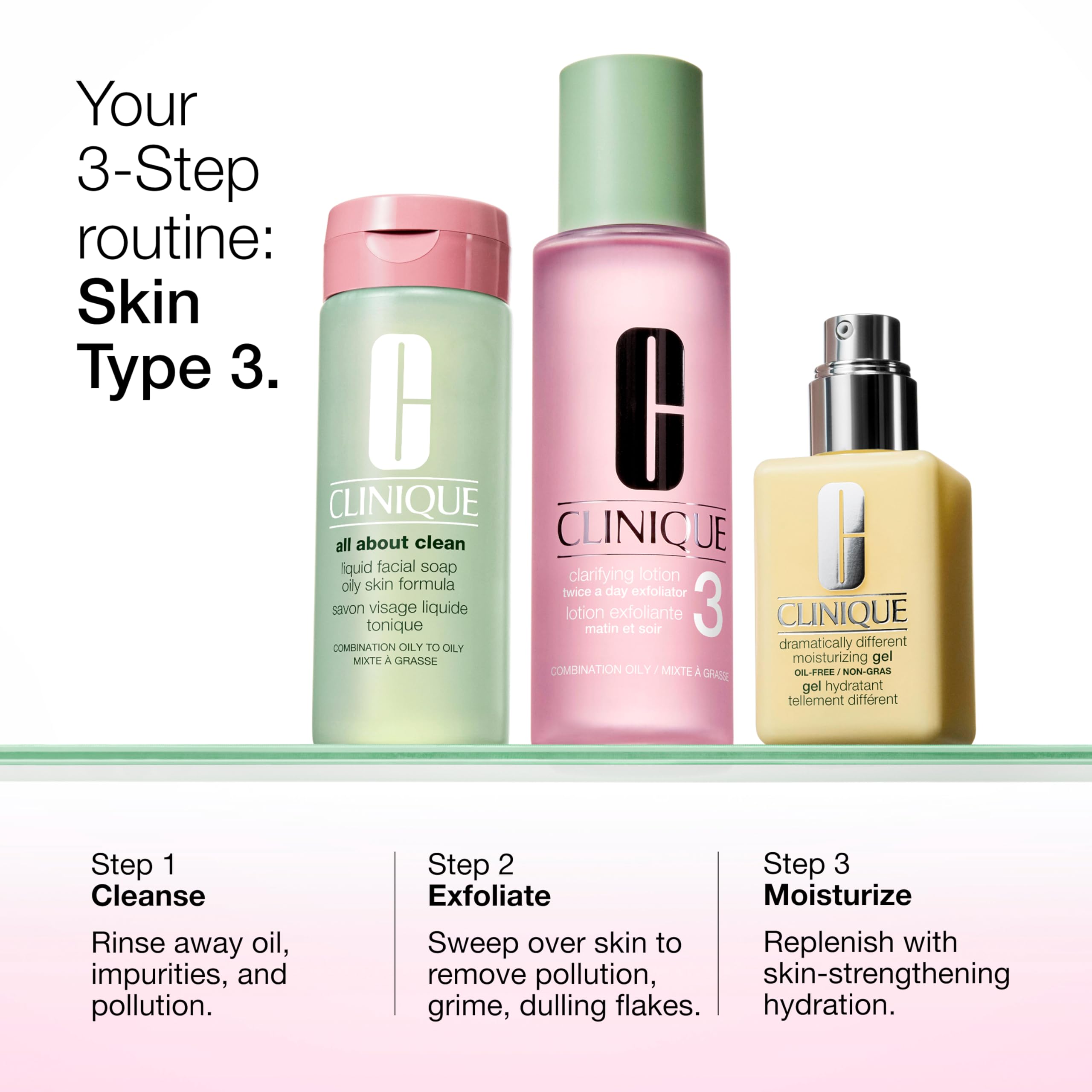 Close-up of Clinique ingredients list showing salicylic acid and witch hazel benefit
