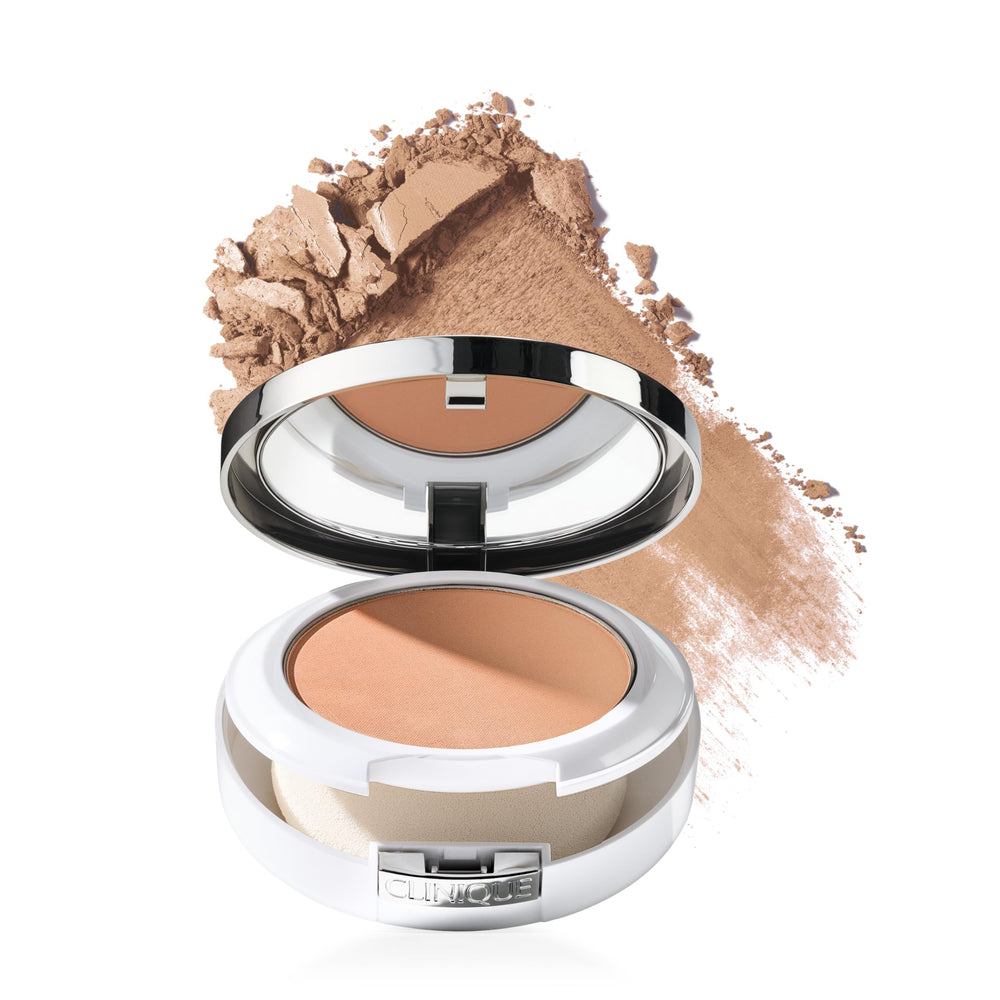 Clinique compact front closed showing brand and portable convenience