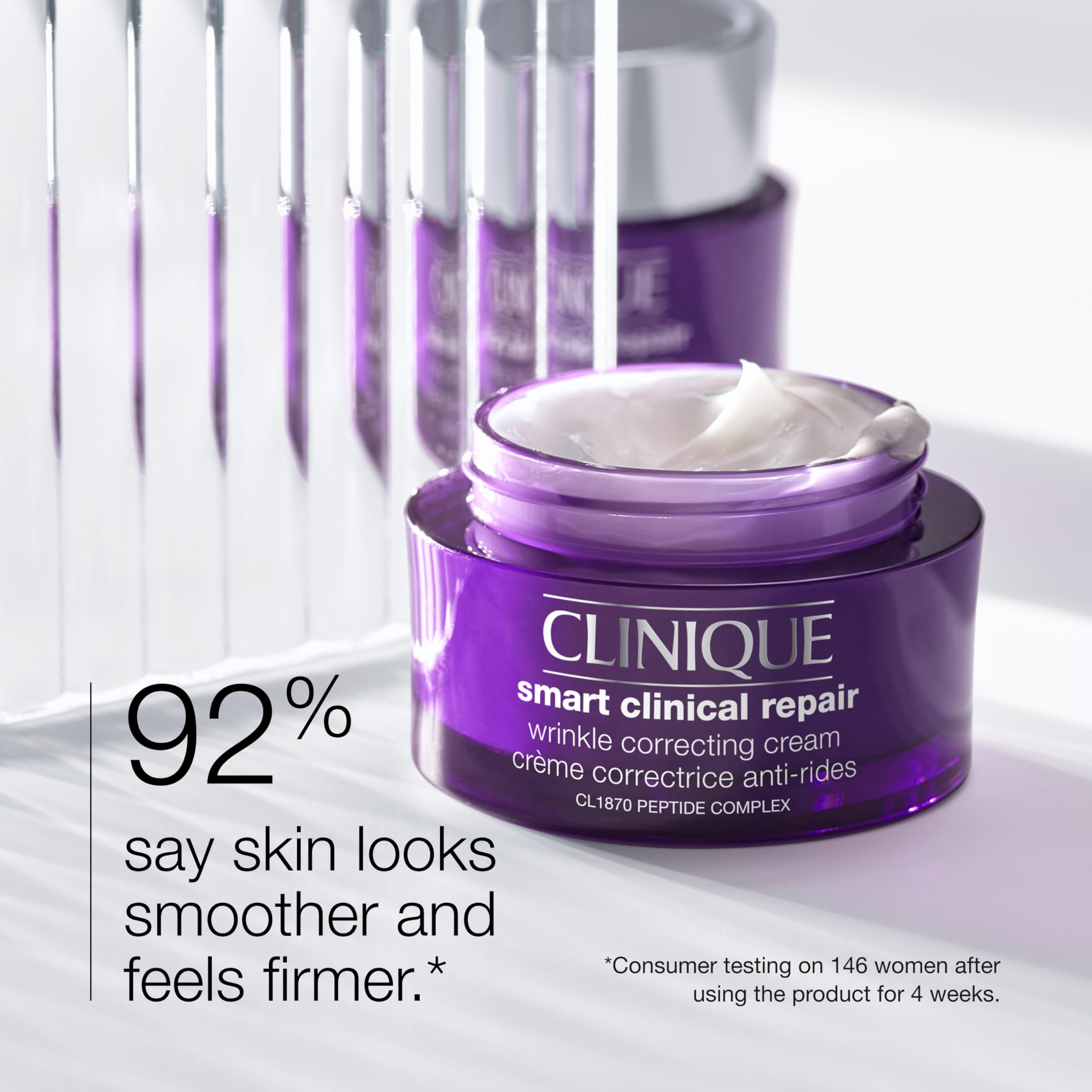 Clinique cream texture close-up highlighting rich hydration and smooth finish