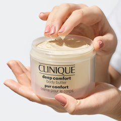 Clinique applied to elbow illustrating smoothing of rough areas benefit