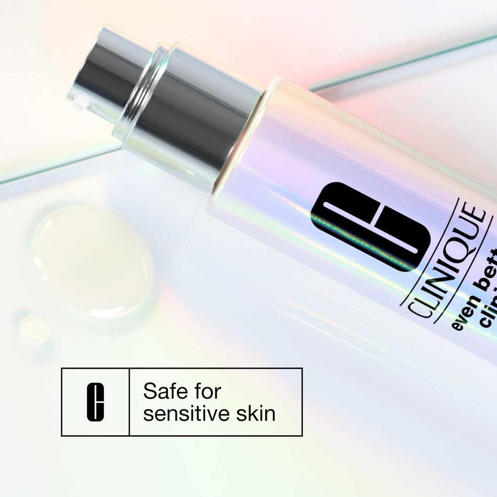 Clinique conceptual before and after cards suggesting reduced dark spot appearance