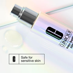Clinique conceptual before and after cards suggesting reduced dark spot appearance
