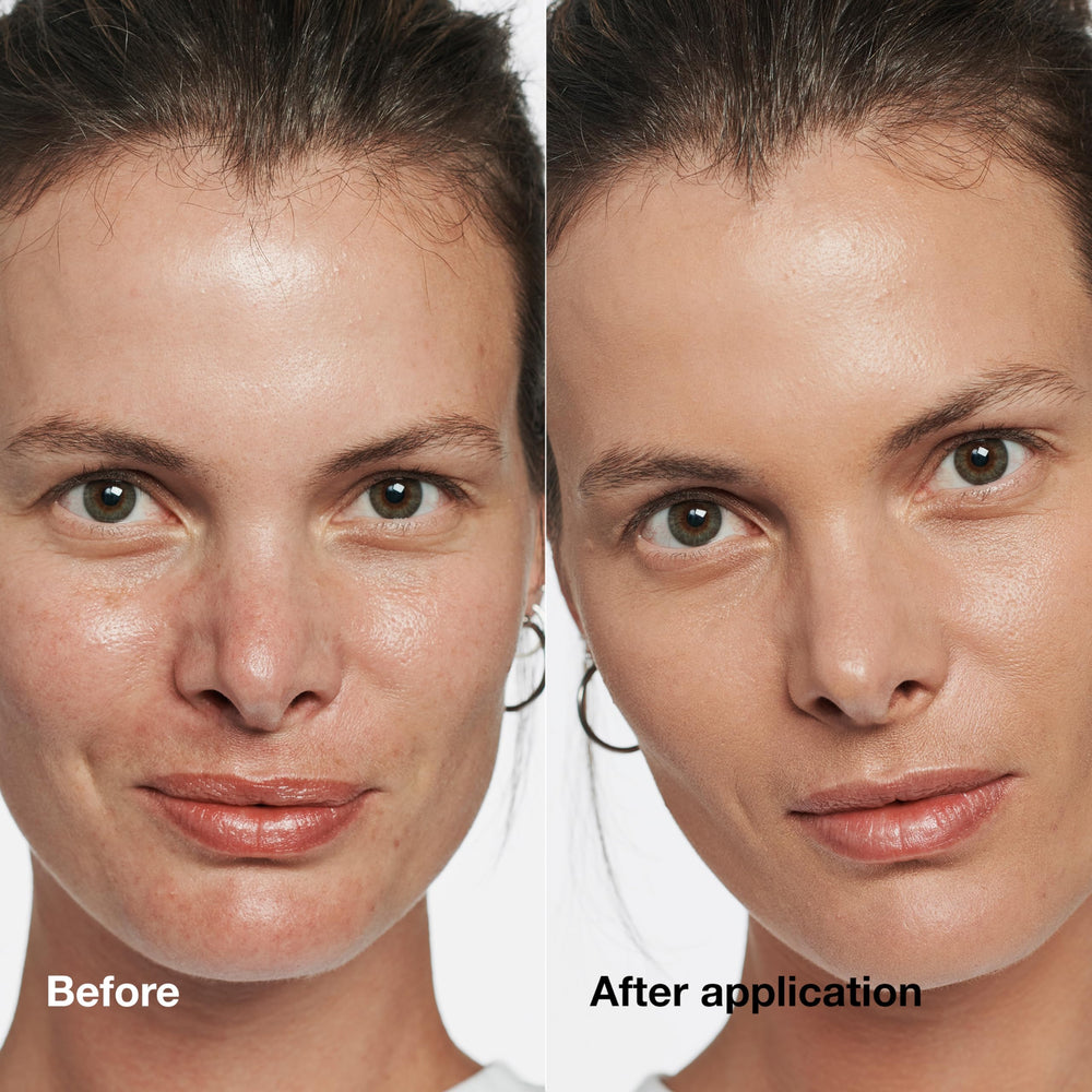 Clinique porcelain beige swatch on skin showing true-to-tone shade match for natural finish