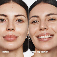 Clinique creamy foundation texture close-up showing smooth blendability