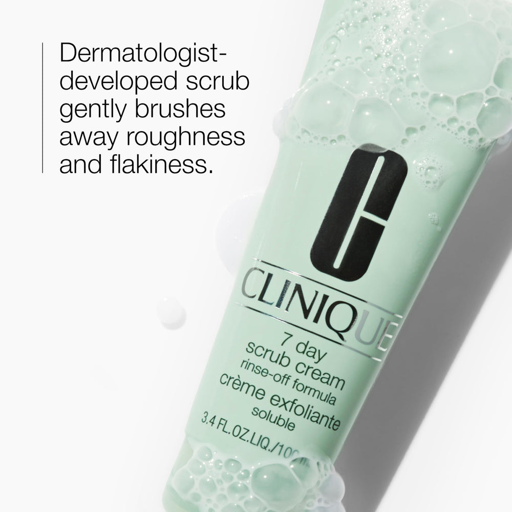 Clinique close-up of cream texture with silica particles showing gentle exfoliation benefit