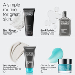 Clinique tube on bathroom vanity suggesting easy daily morning routine benefit