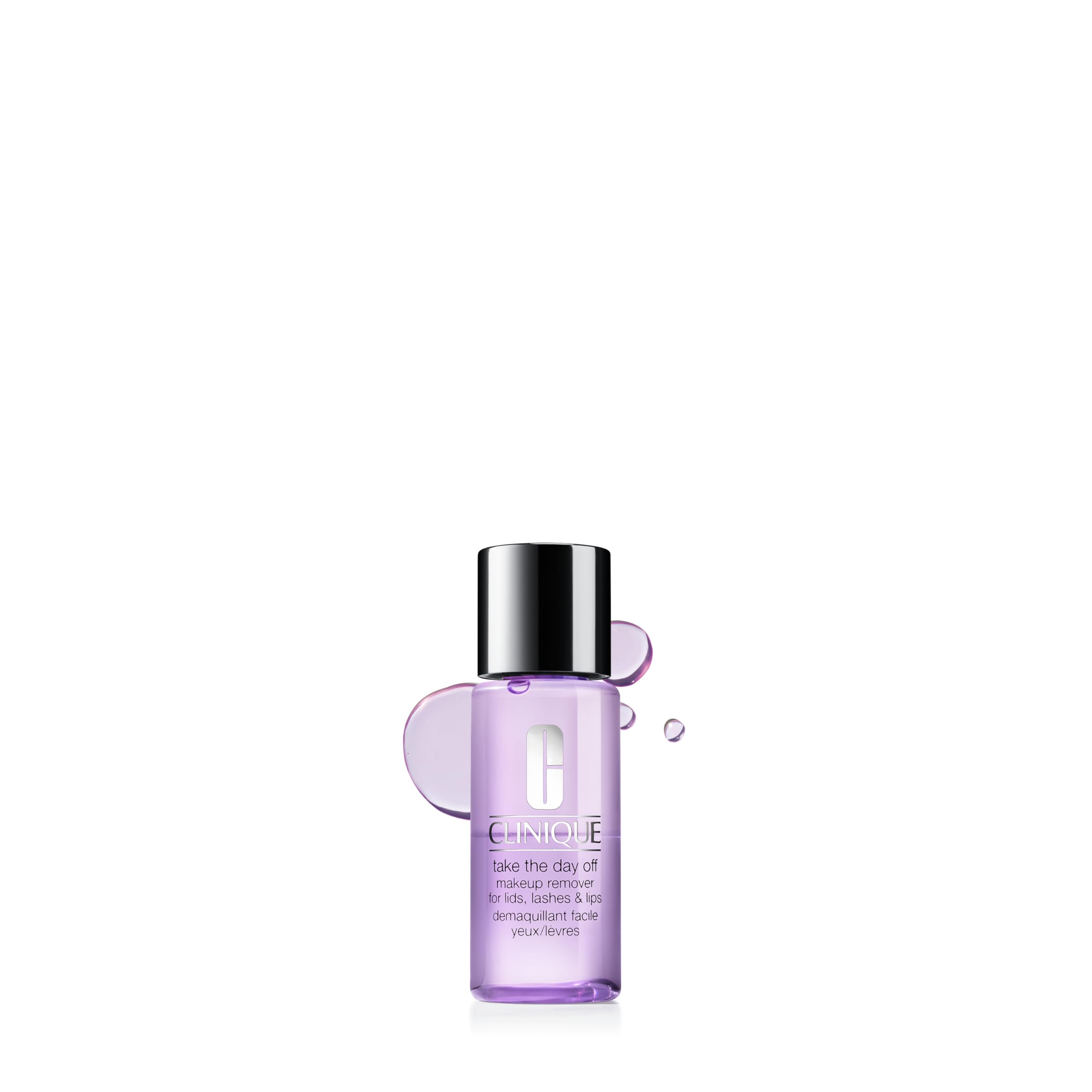 Clinique bottle front view showing label and easy-pour cap benefit