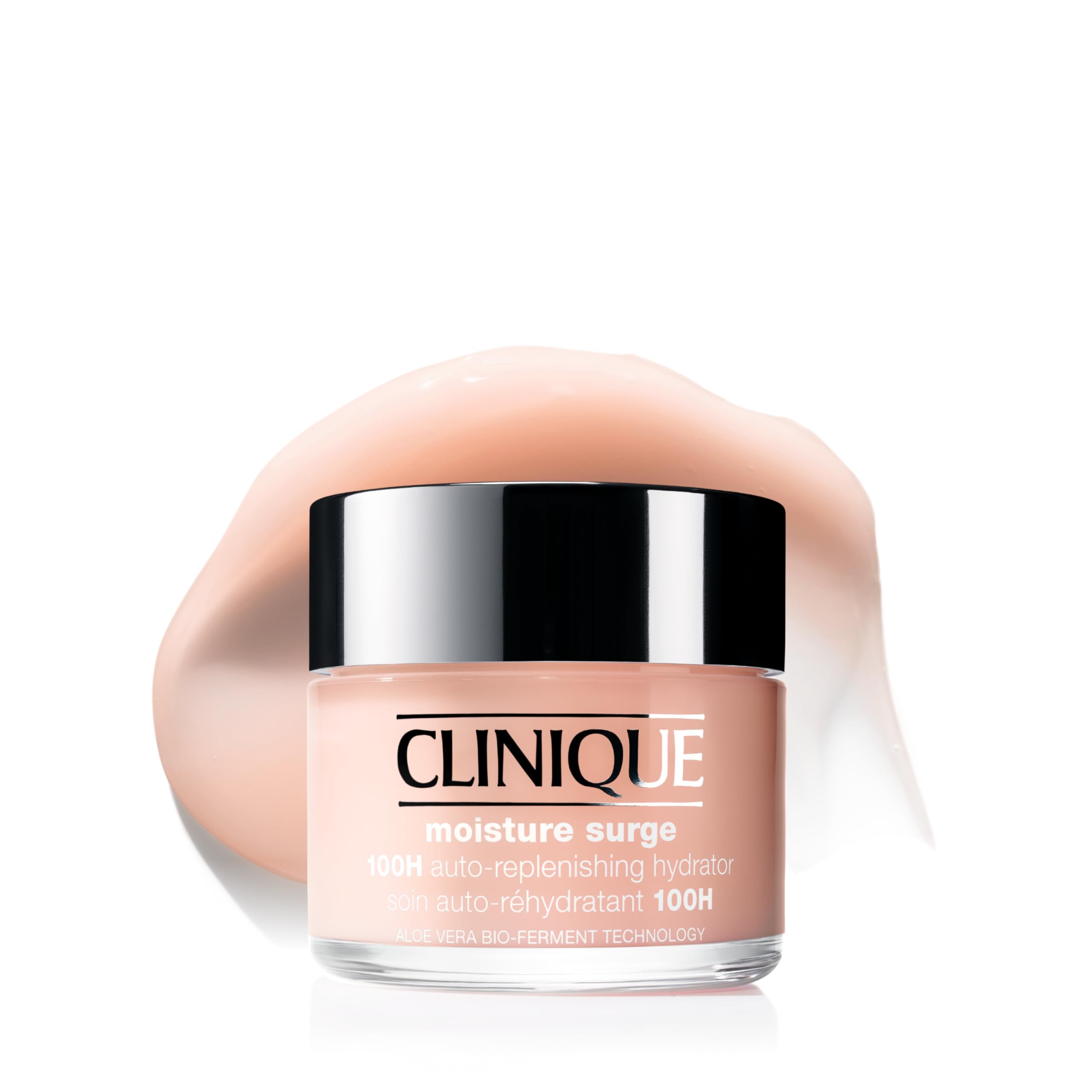 Clinique front jar showing Moisture Surge packaging and clear hydration benefit