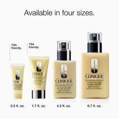 Clinique gel close-up showing matte finish and no-residue benefit after application