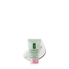 Clinique liquid facial soap front packaging showing mini bottle and brand clarity benefit