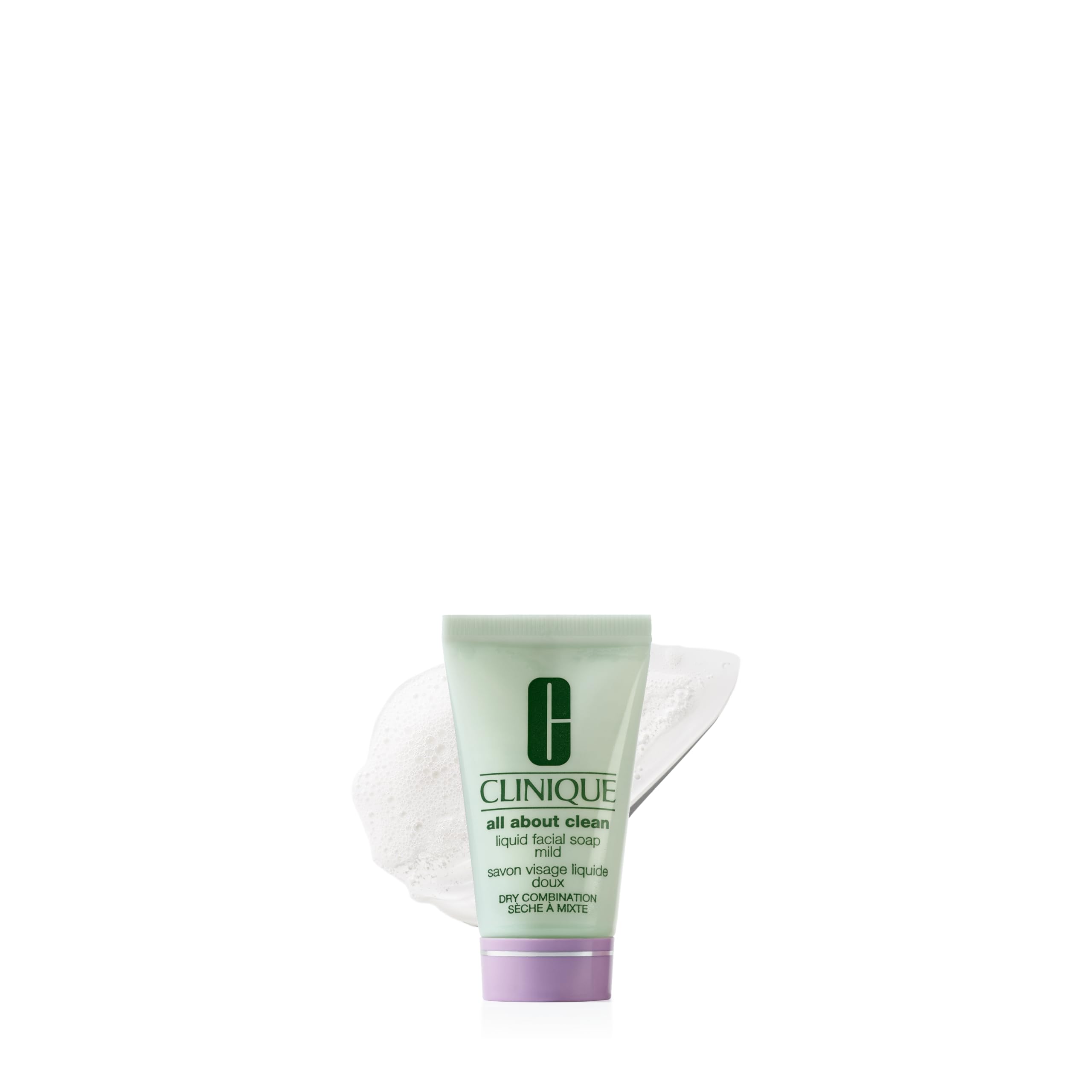 Clinique front packaging of Mild mini bottle showing brand and travel benefit