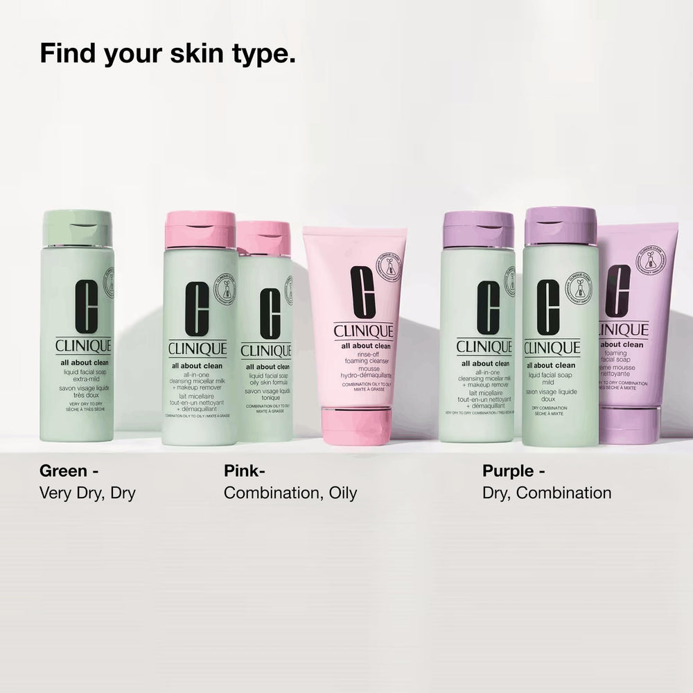 Clinique bottle held in hand indicating travel-ready ease and portability