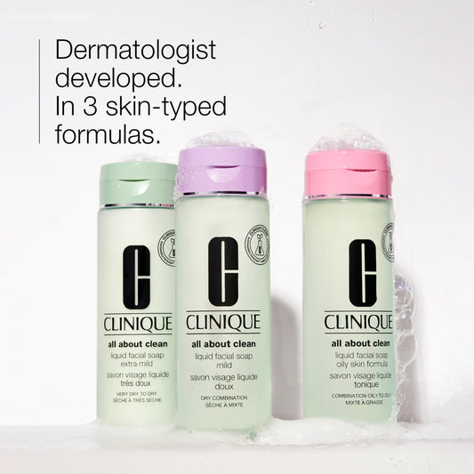 Clinique All About Clean soap lather close-up cleanses gently