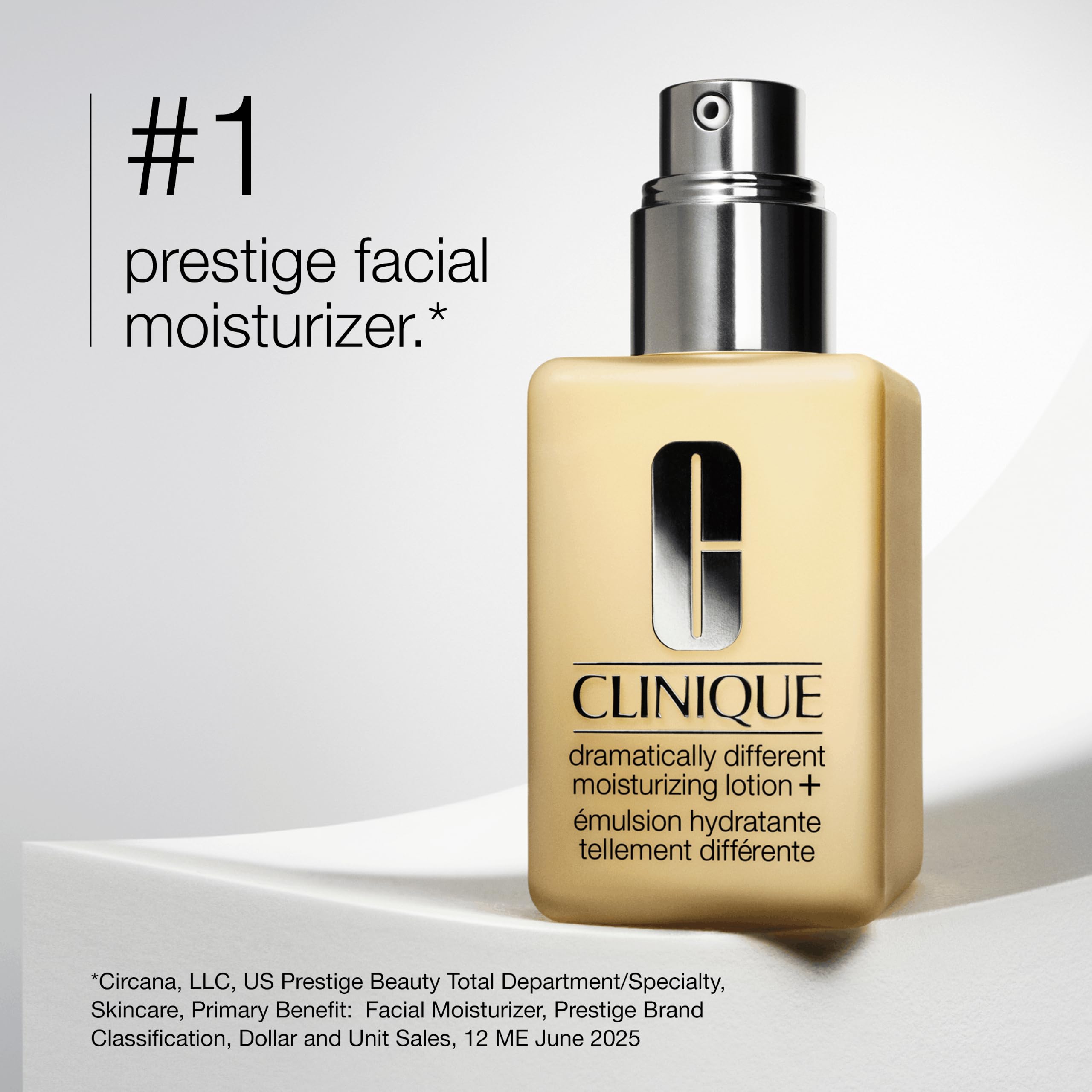 Clinique Dramatically Different cap open with lotion pouring to show smooth texture and easy spread